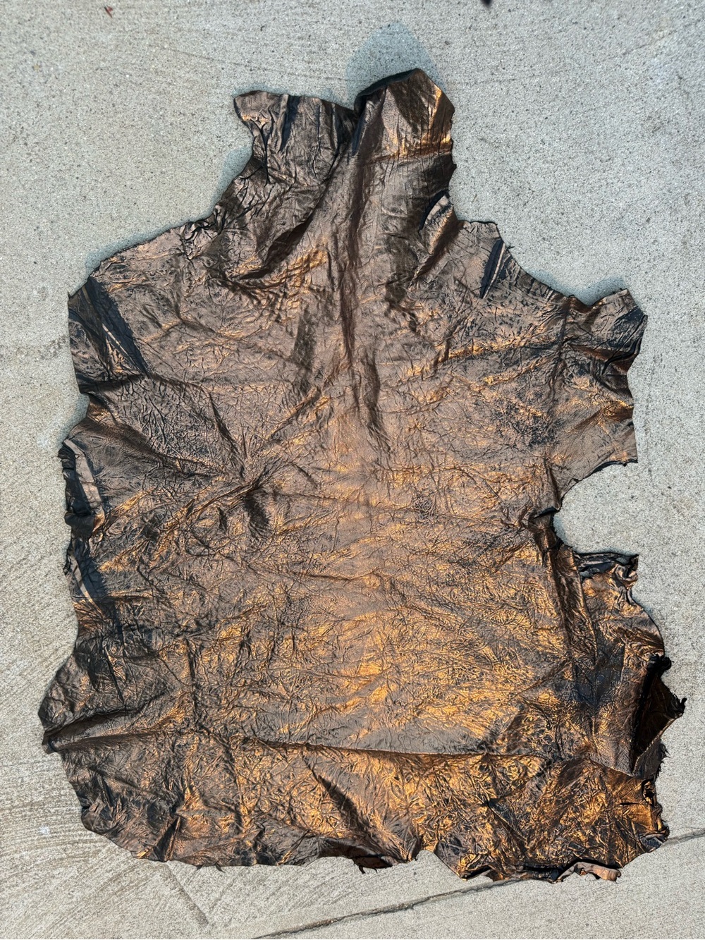 Metallic Bronze Lambskin Leather Hide